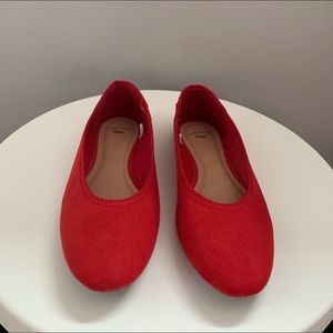 Gap red suede ballet flats